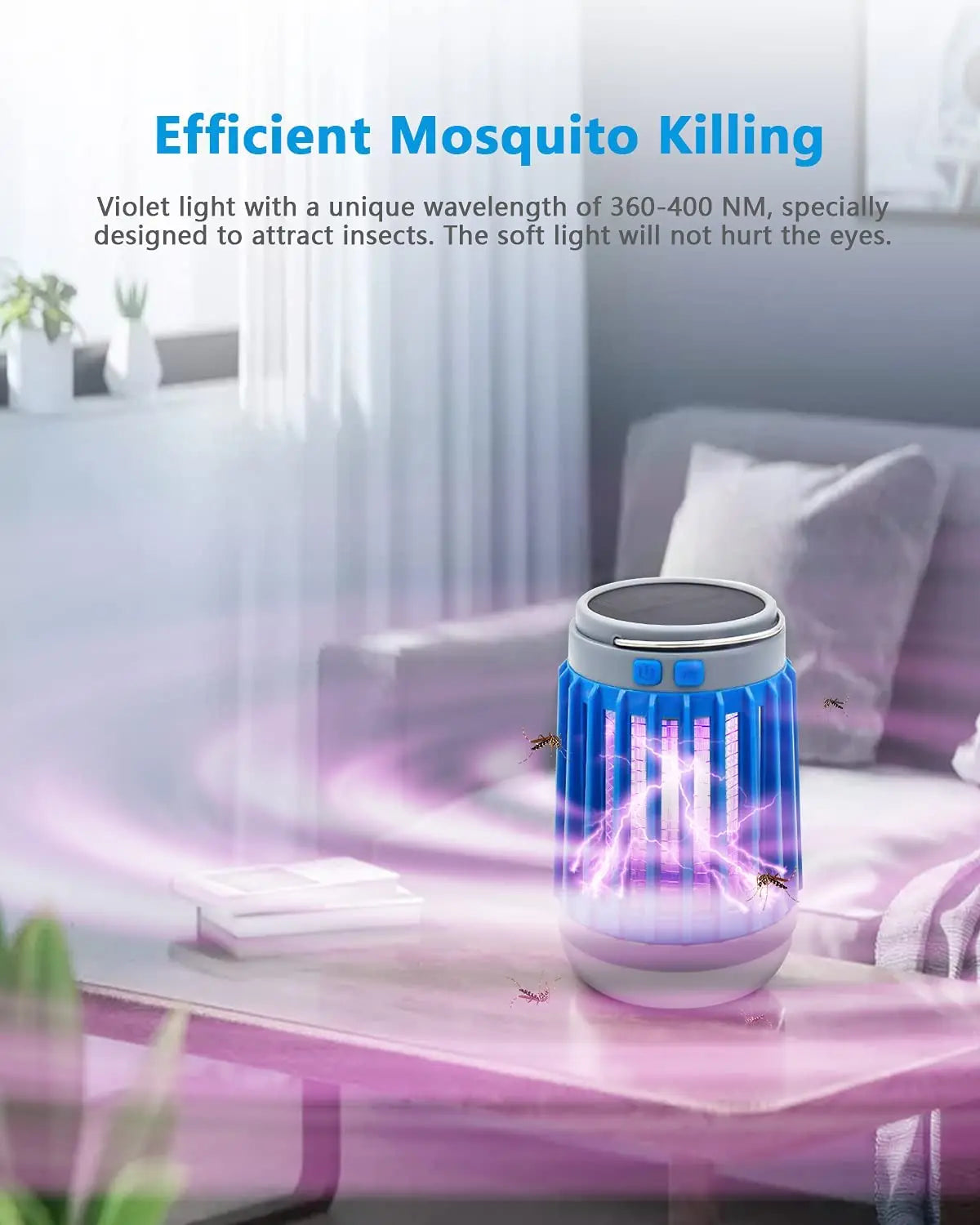 Ultrasonic Electronic Mosquito Killer, Catcher with LED Lamp - Eco Friendly, USB & Solar power Pattan Australia